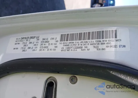 2012 Ram 1500 St из США, поврежденный, VIN 1C6RD7FT1CS260090